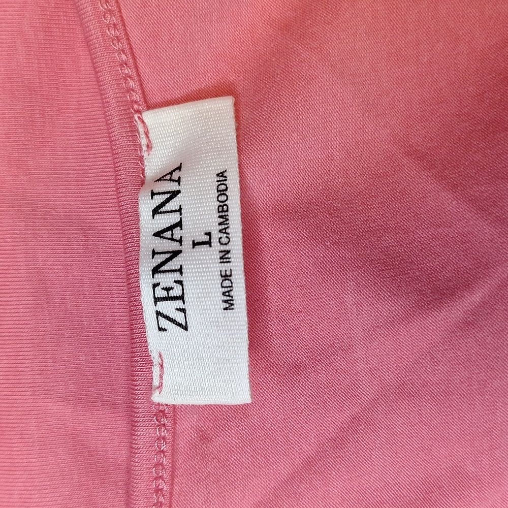 Zenana Pink Strechy Ruched Side Basic Layering Tank Top Cotton Spandex Boutique - Picture 6 of 7